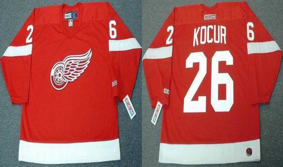 2019 Men Detroit Red Wings #26 Kocur Red CCM NHL jerseys